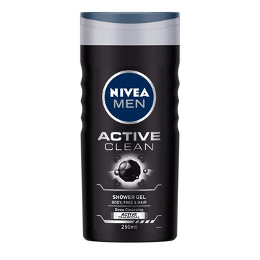 Nivea Men Shower Gel, Active Clean Body Wash, Men, 250ml & Shower Gel, Creme Soft Body Wash, Women, 250ml